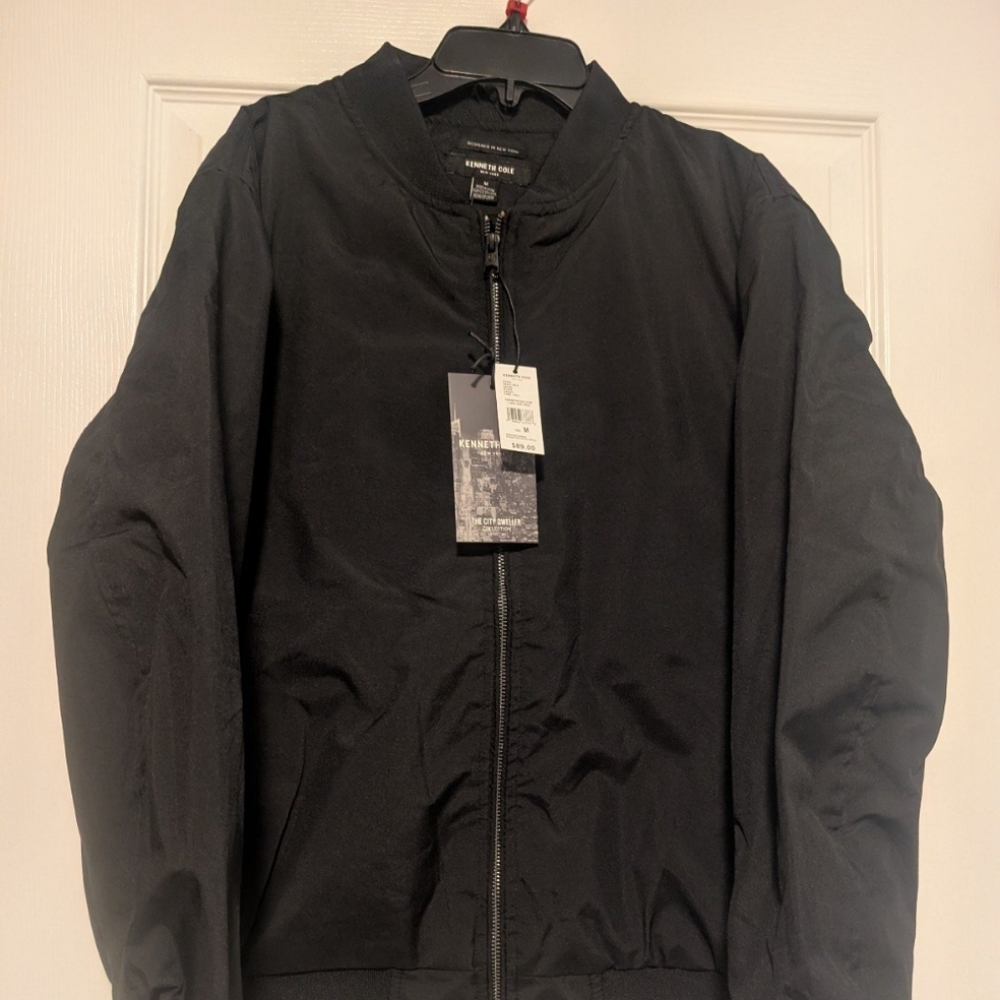 Kenneth Cole Men’s Lightweight Black Bomber Jacket
